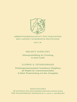 cover image of Schwerpunktbildung der Forschung in einem Lande. Forschungszusammenarbeit benachbarter Disziplinen am Beispiel der Lebenswissenschaften in ihrem Zusammenhang mit dem Atomgebiet
